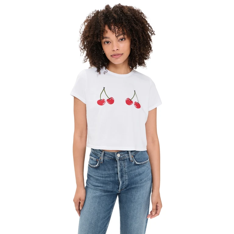 Sunny Somewhere Cherry Picking Tee White XL