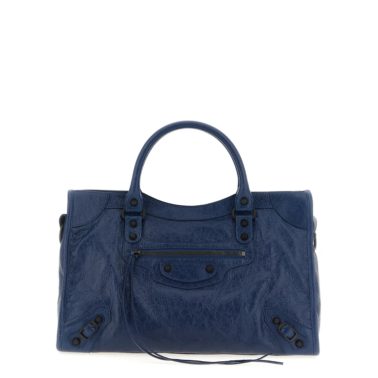 Balenciaga Le City Bag M Handbag Blue Lamb Leather (ovis Aries) Hand - Women