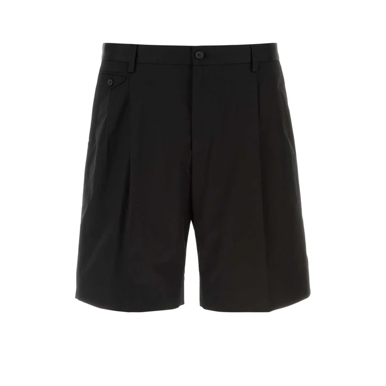 Dolce & Gabbana Black Stretch Cotton Bermuda Shorts Nero Co Ea - Men