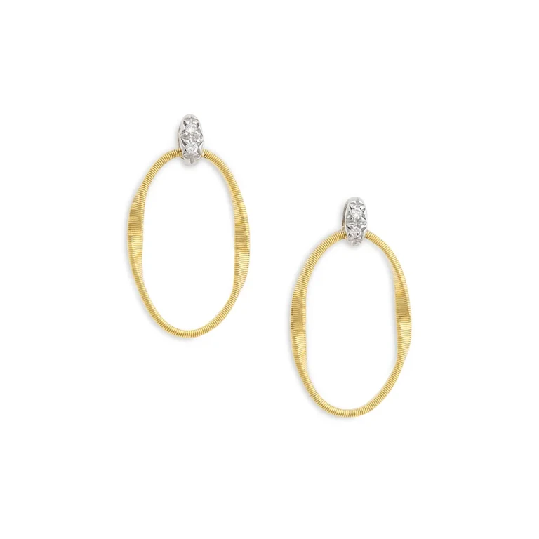 Marco Bicego 18K Yellow Gold Onde Diamond Stud Ear