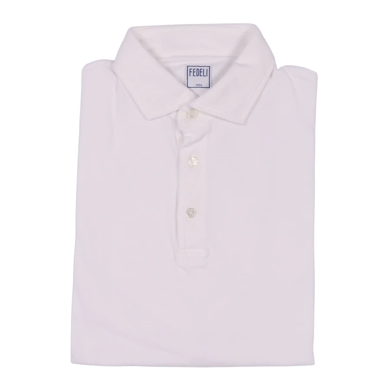 Fedeli POLO-SHIRT S-S KNITTED MAN White Cotton Polo Shirt - Men