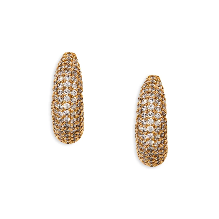 Nadria Alma Pave Dome Hoop Earrings