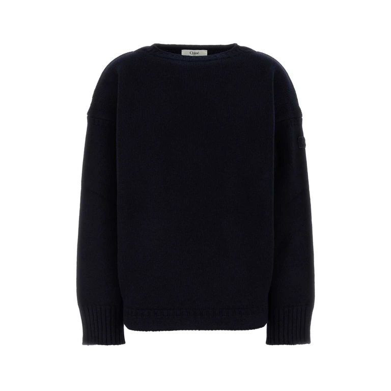 Chloé Dark Blue Wool Blend Sweater