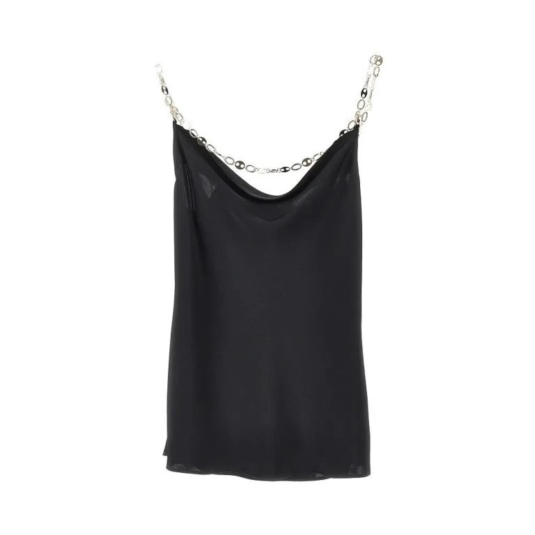 RABANNE Satin top with chains Woman 38