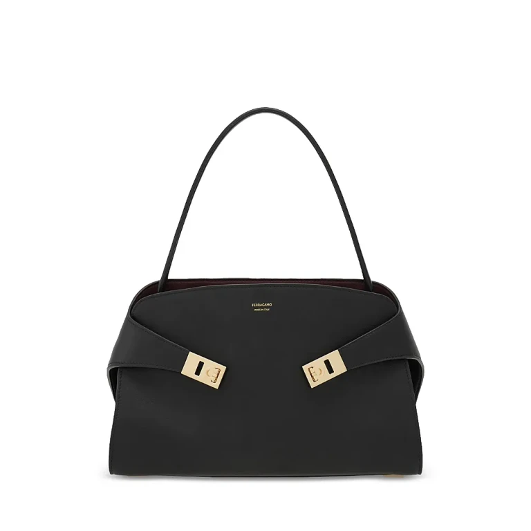 Ferragamo Hug Soft Black Leather Handbag