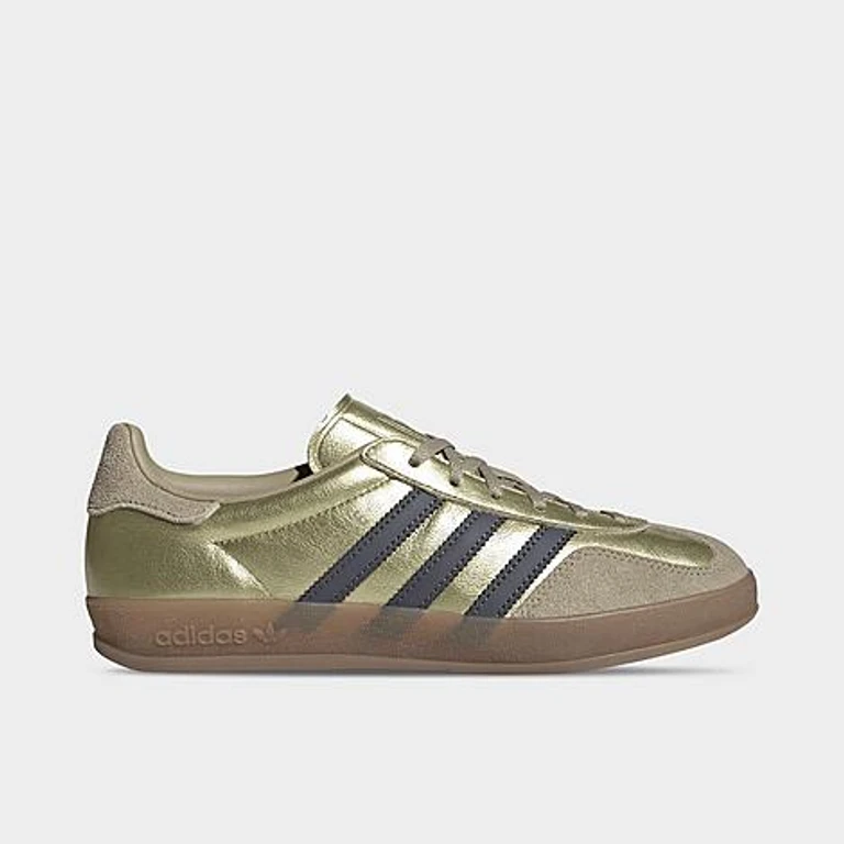 adidas Women's Originals Gazelle Metallic Indoor Casual Shoes in Gold Metallic/Aurora Onix/Wonder Cargo Size: 5.0