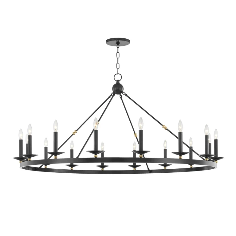 Aged Old Bronze 16 Light Chandelier from the Allendale Collection