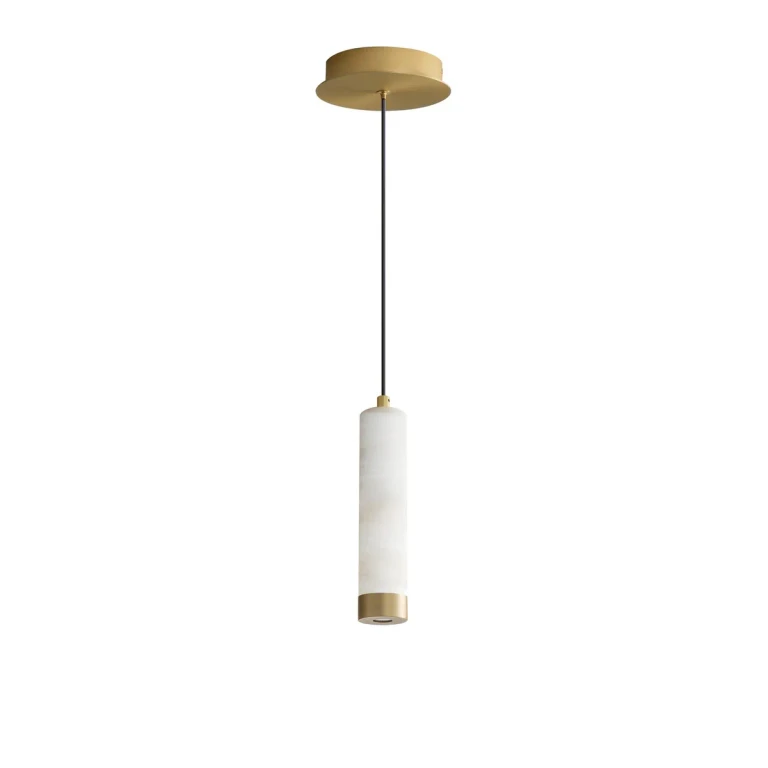 White Alabaster Gold LED Pendant from the Aragon Collection