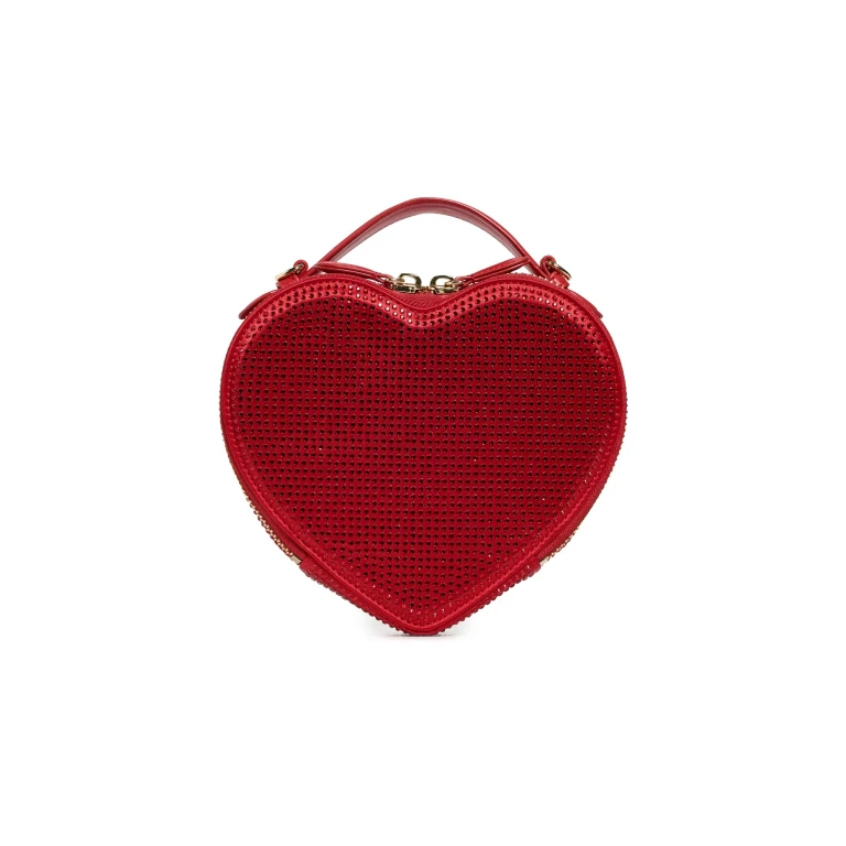 Stoney Clover Lane Heart Crossbody Bag Red Sparkles One Size
