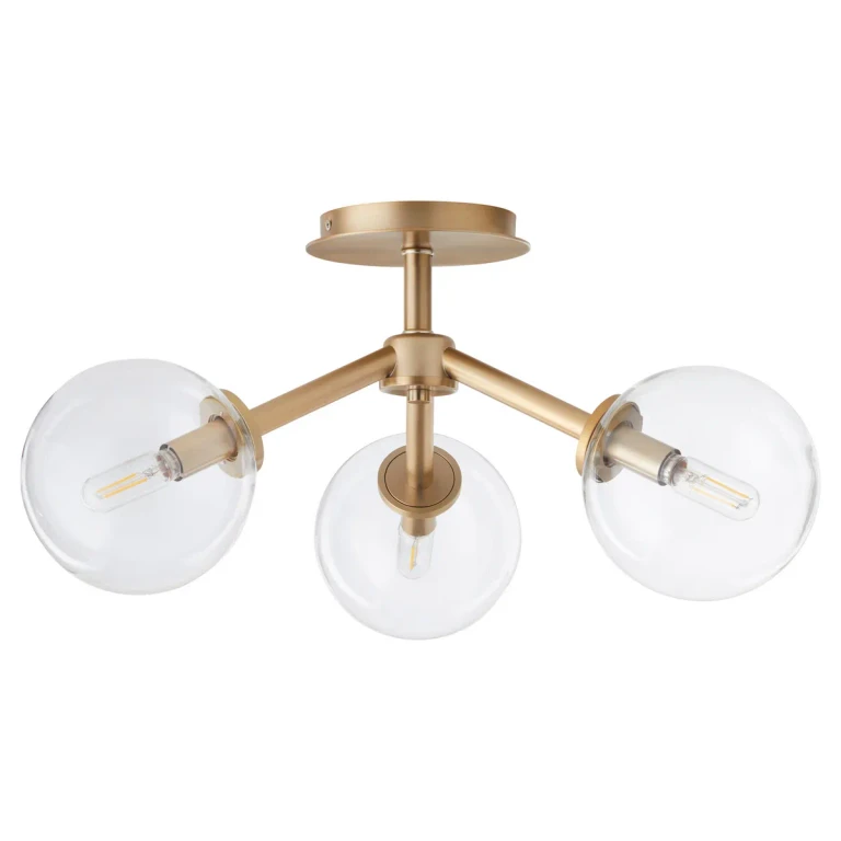Aged Brass Three Light Ceiling Mount from the Rovi Collection