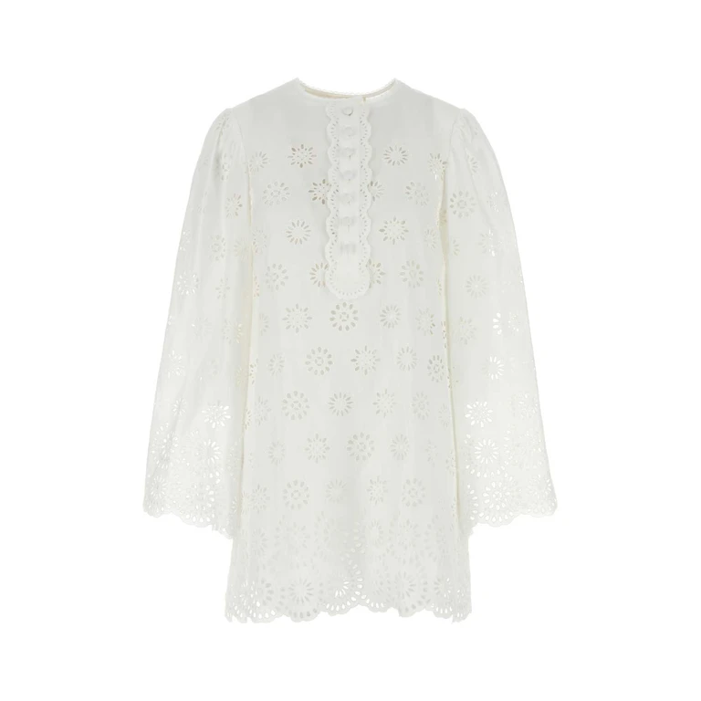 Chloé White Broderie Anglaise Mini Dress Iconicmilk Abiti - Women