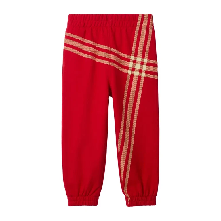 Burberry Kids Bias Check Cotton Jogging Pants