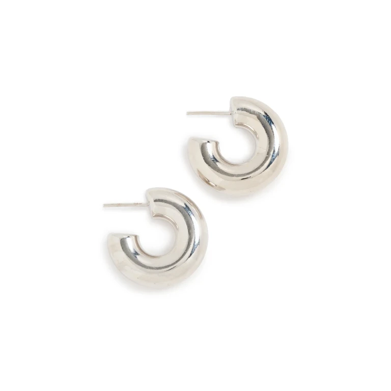 By Adina Eden Bubble Hoop Earrings Silver One Size
