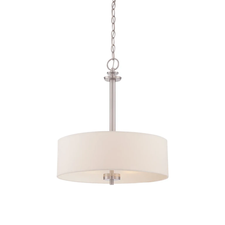 Satin Platinum Three Light Pendant from the Harlowe Collection