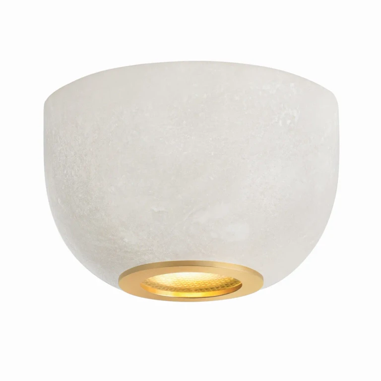 Aged Brass Flush Mount from the Bains Corner Collection