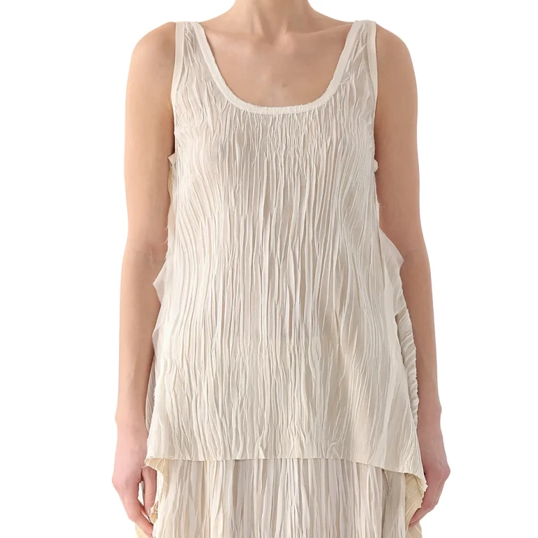 Jason Wu Collection Bicolor Scoop Neck Pleated Top
