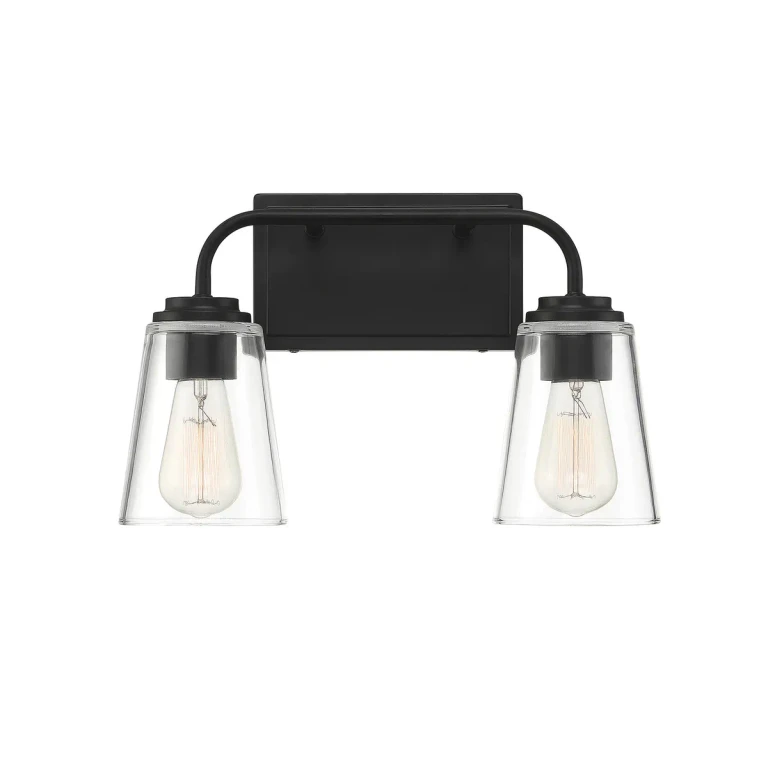 Trade Winds Lighting 2-Light Bathroom Vanity Light In Matte Black - TW100048-MBK