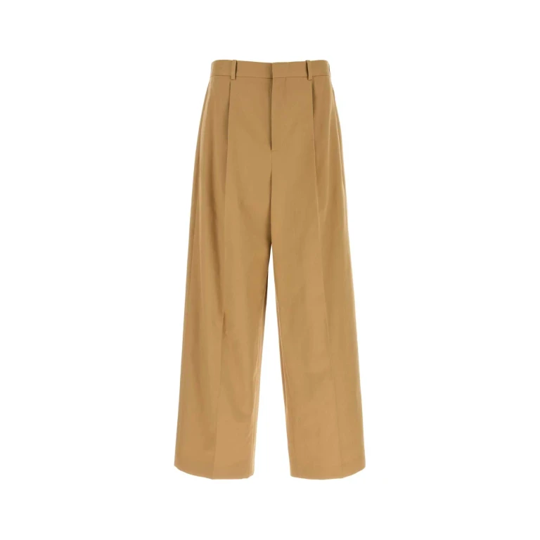 Loewe Camel Cotton Wide-Leg Pant Almond Exterior: Pantaloni - Men