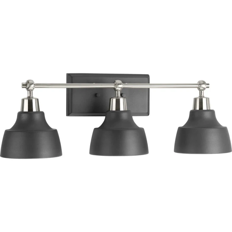 Brushed Nickel Three Light Bath from the Bramlett Collection