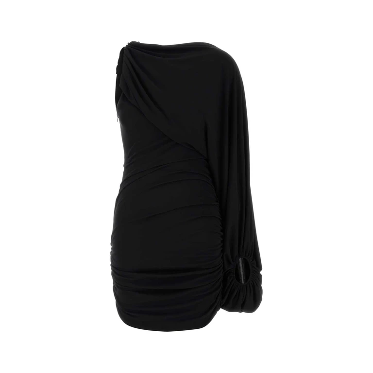 The Andamane Black Jersey Selene Mini Dress Exterior: Polyester Elastane Abiti - Women