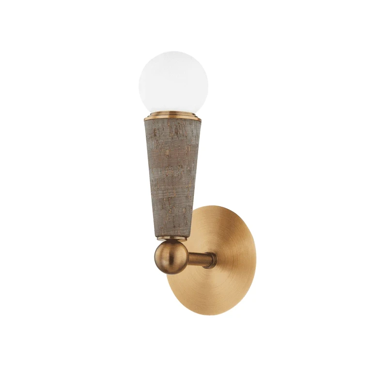 Patina Brass One Light Wall Sconce from the Dax Collection