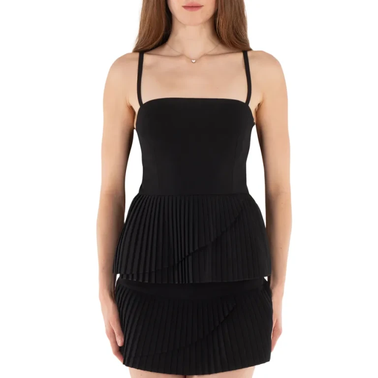 MM6 Sleeveless Pleated Peplum Top