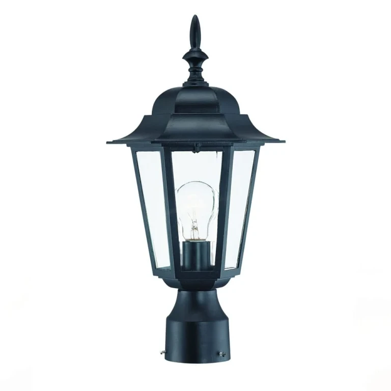 Matte Black One Light Post Mount from the Camelot Collection