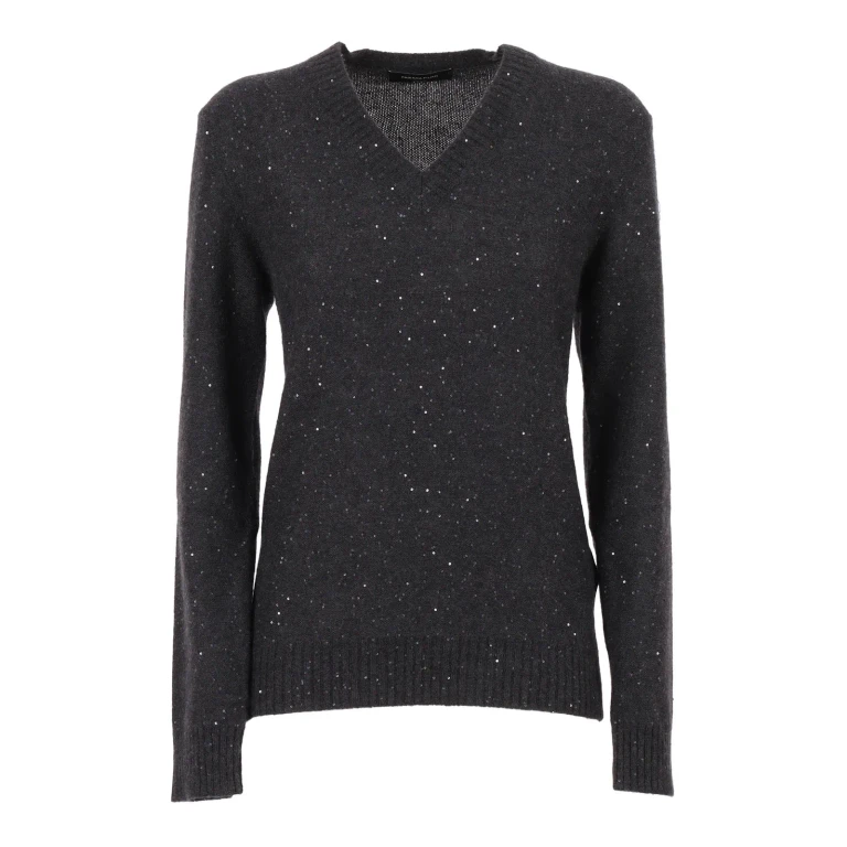 Fabiana Filippi Sequin V Neck Slim Fit Sweater
