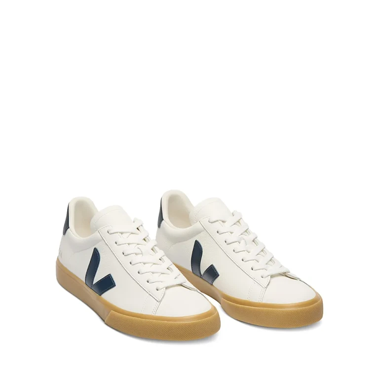 Veja Men's Campo Low Top Leather Sneakers in White Nautical
