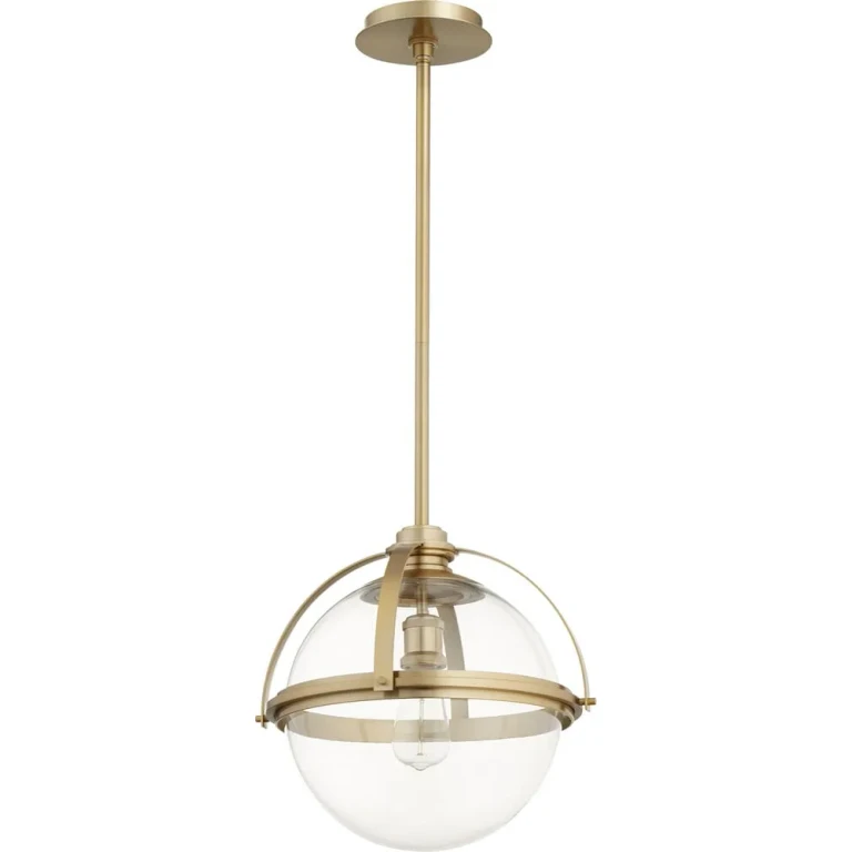 Quorum Transitional 15" Pendant Light in Aged Brass