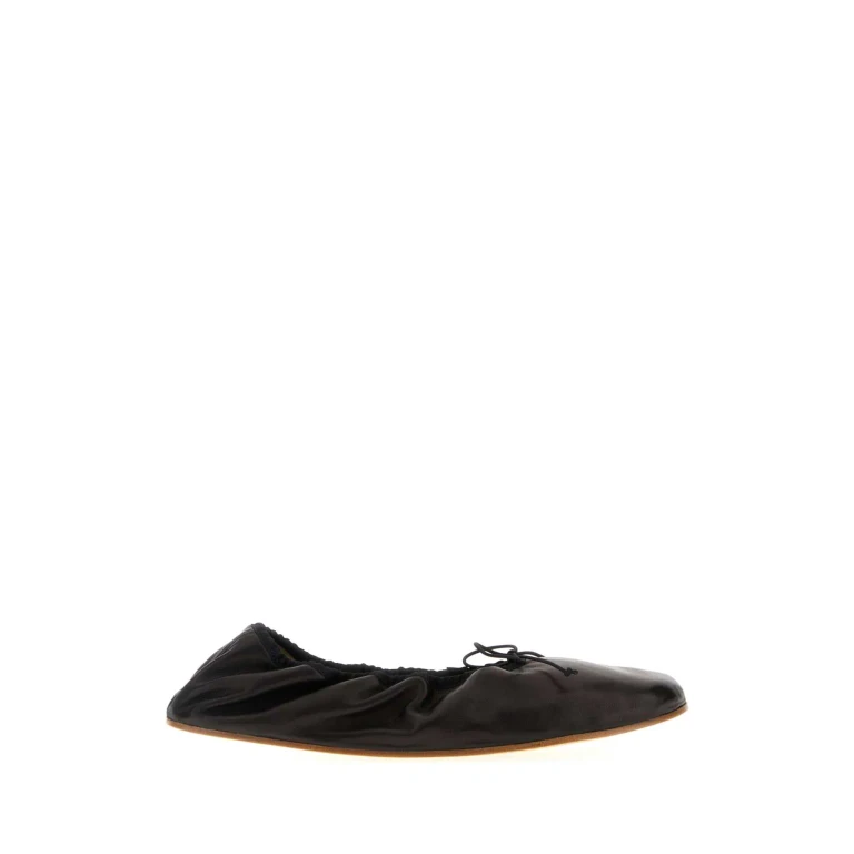 The Row Black Nappa Leather Ballerinas