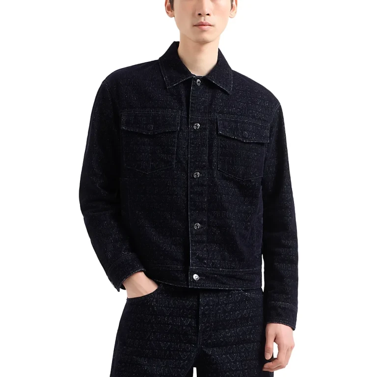 Emporio Armani Regular Fit Flocked Denim Jacket