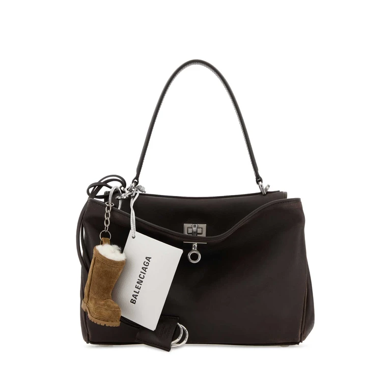 Balenciaga Dark Brown Leather Small Rodeo Handbag Espresso Borse A Mano - Women