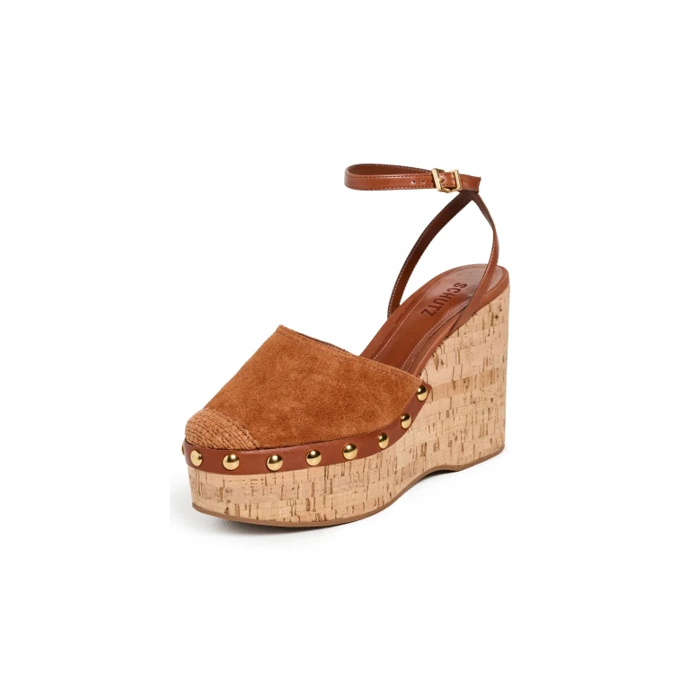 Schutz Kayana Wedges Cognac 10