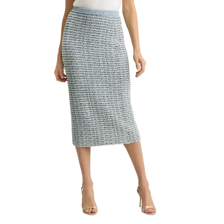 St. John Soft Eyelash Sequin Knit Skirt