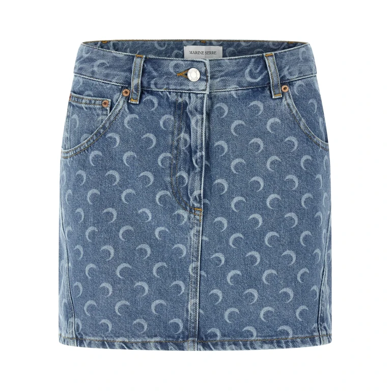 Marine Serre Mini Jupe - Bleu Clair