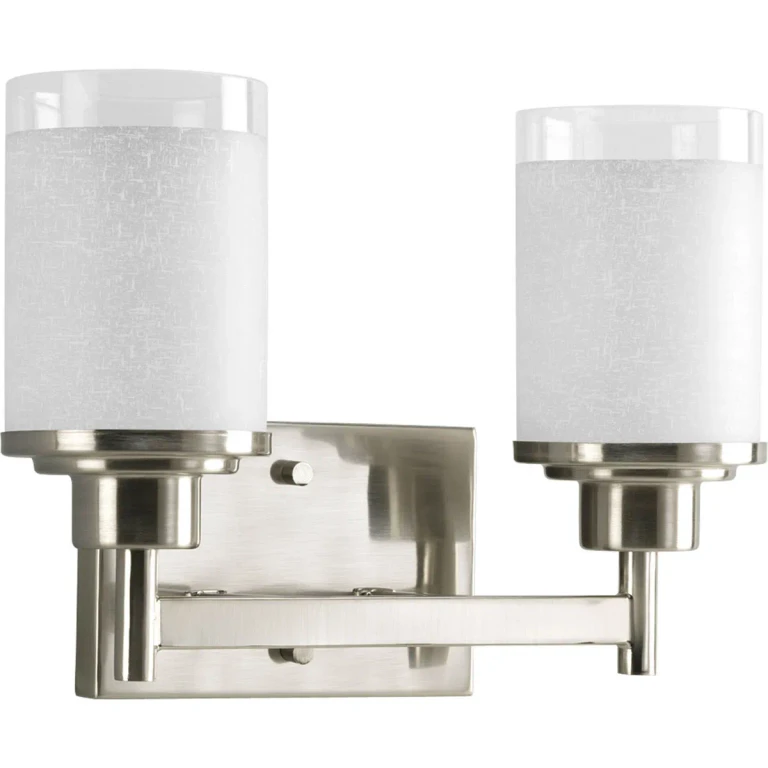 Brushed Nickel Two Light Bath from the Alexa Collection