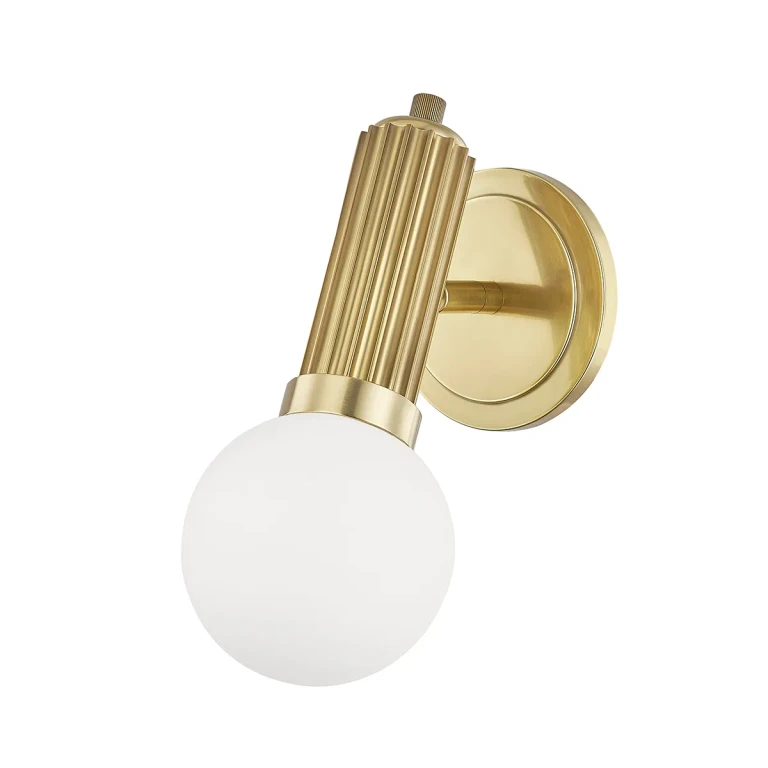 Aged Brass One Light Wall Sconce from the Reade Collection