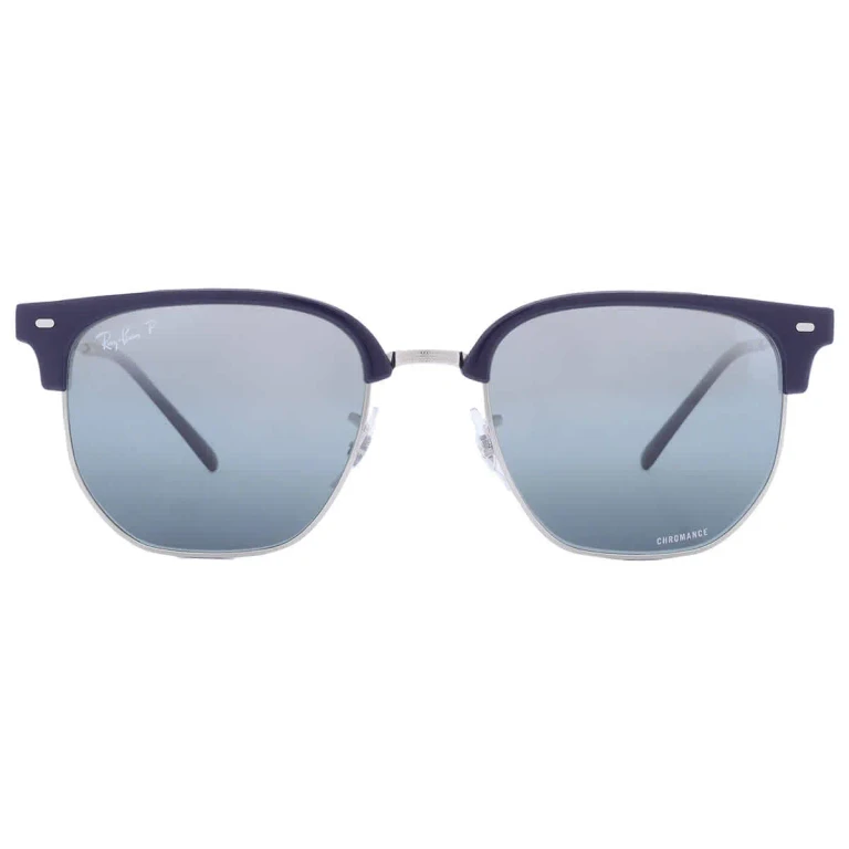 Ray Ban New Clubmaster Polarized Blue Mirrored Irregular Unisex Sunglasses RB4416 6656G6 53