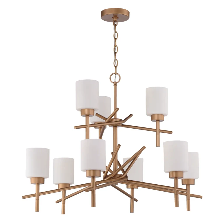 Soft Gold Nine Light Chandelier from the Cadence Collection