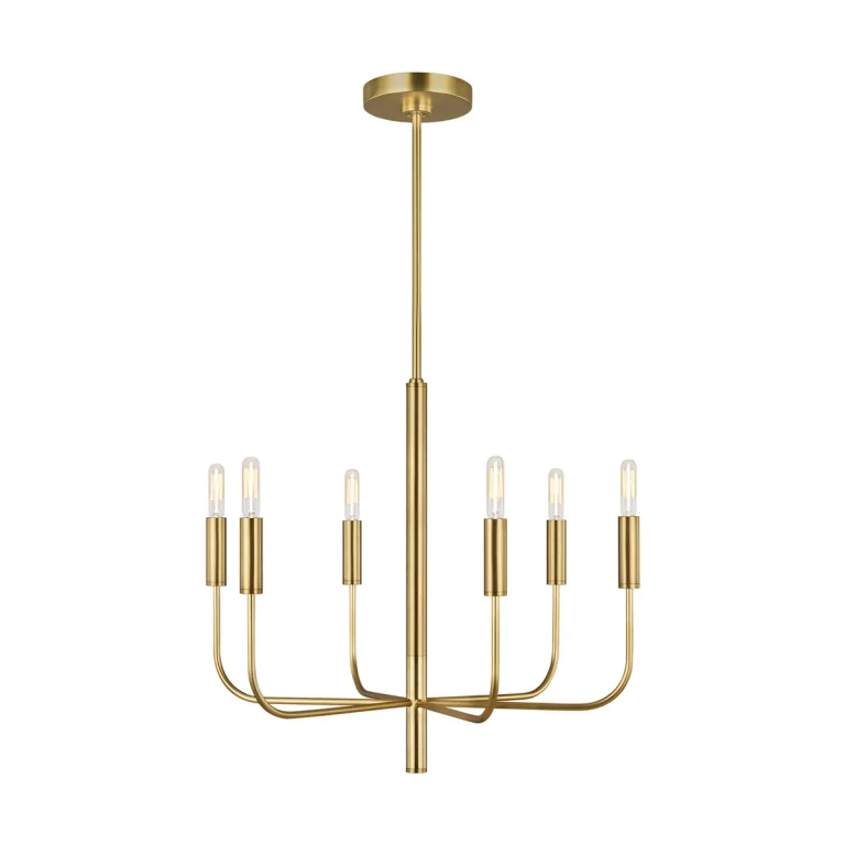 Visual Comfort Studio Brianna 6-Light Chandelier in Burnished Brass by Ellen Degeneres