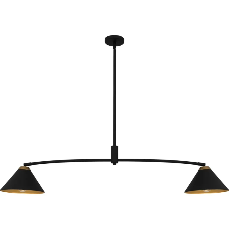 Matte Black Linear Chandelier from the Alscott Collection