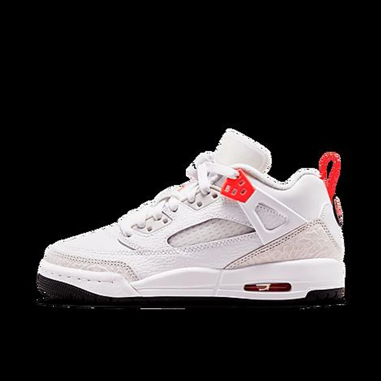 Jordan Big Kids Spizike Low Casual Shoes in White/Vast Grey/Black Size: 3.5