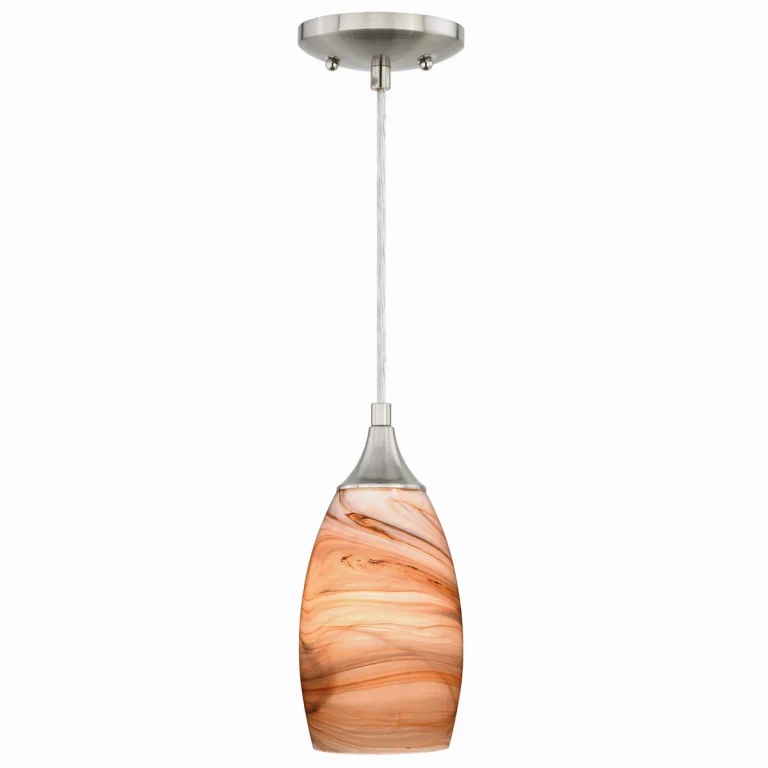 Satin Nickel One Light Mini Pendant from the Milano Collection