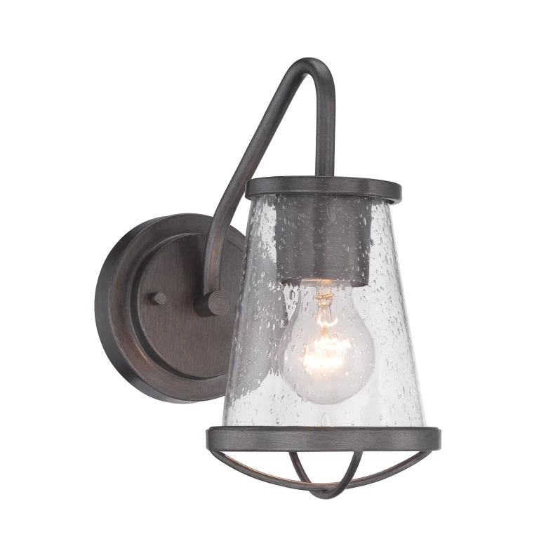 Weathered Iron One Light Wall Sconce from the Darby Collection