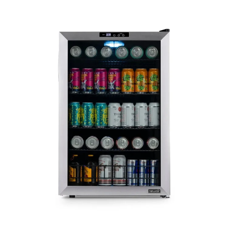 New Air 160 Can Freestanding Beverage Cooler - Stainless Steel
