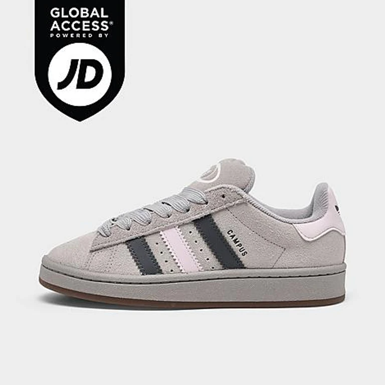 adidas Big Kids Originals Campus 00s Casual Shoes in Grey Two/Grey Five/Almost Pink Size: 3.5