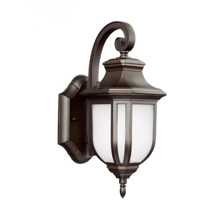 Antique Bronze One Light Outdoor Wall Lantern from the Childress Collection
