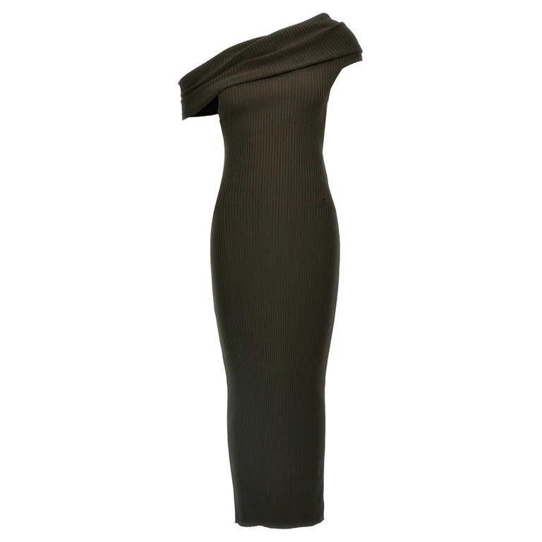 Brown Viscose Long Dress - Women