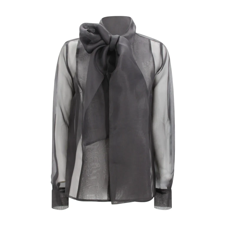 Parosh Semi-sheer Blouse With Silk Bow